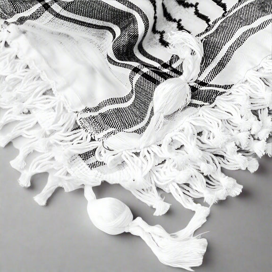Black and white keffiyeh